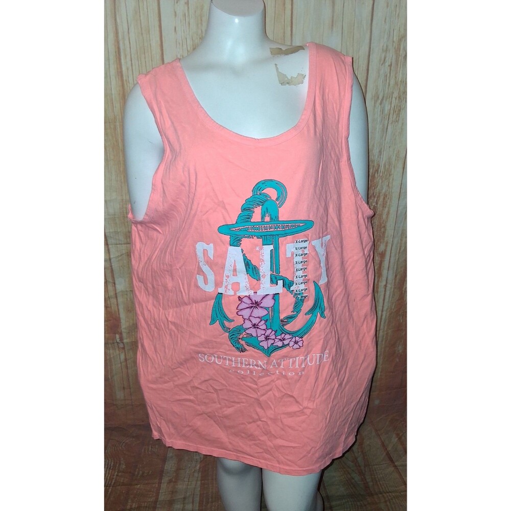 NWOT Port & Company Orange Graphic Print Tank Top Sz XL